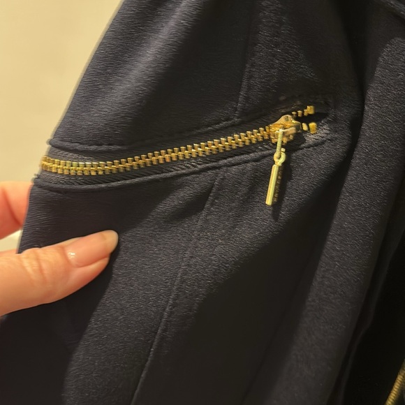NWT Calvin Klein Navy Dress w/gold zippers (6) - Picture 4 of 7